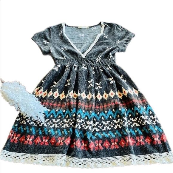 🌻 Hazel by Anthropologie | V-Neck Plunge Tunic Mini Dress, Size S - Picture 7 of 9